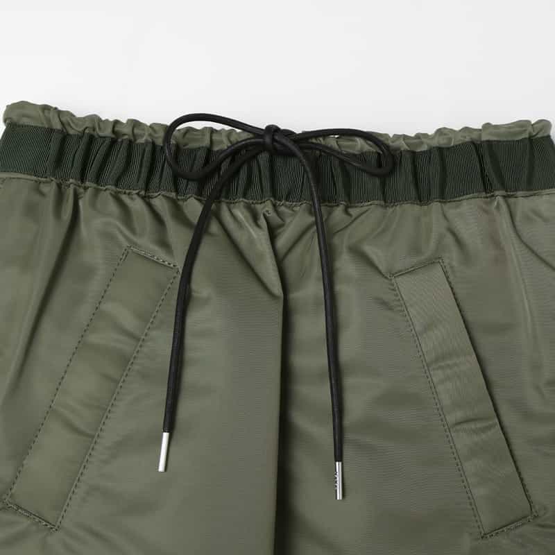 SACAI SACAI＜サカイ＞ サイドプリーツ入りツイルスカート KHAKI