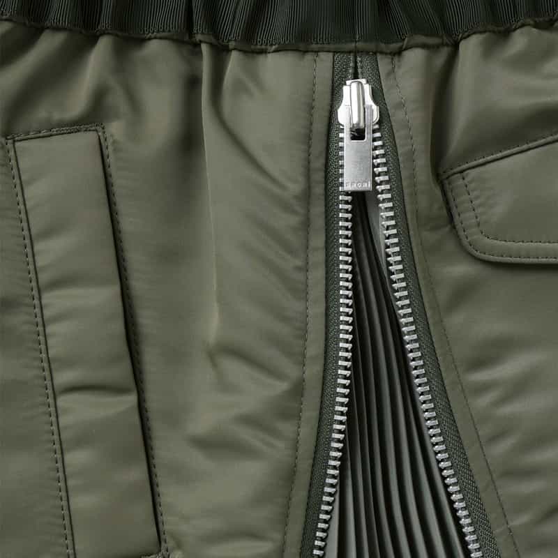 SACAI SACAI＜サカイ＞ サイドプリーツ入りツイルスカート KHAKI