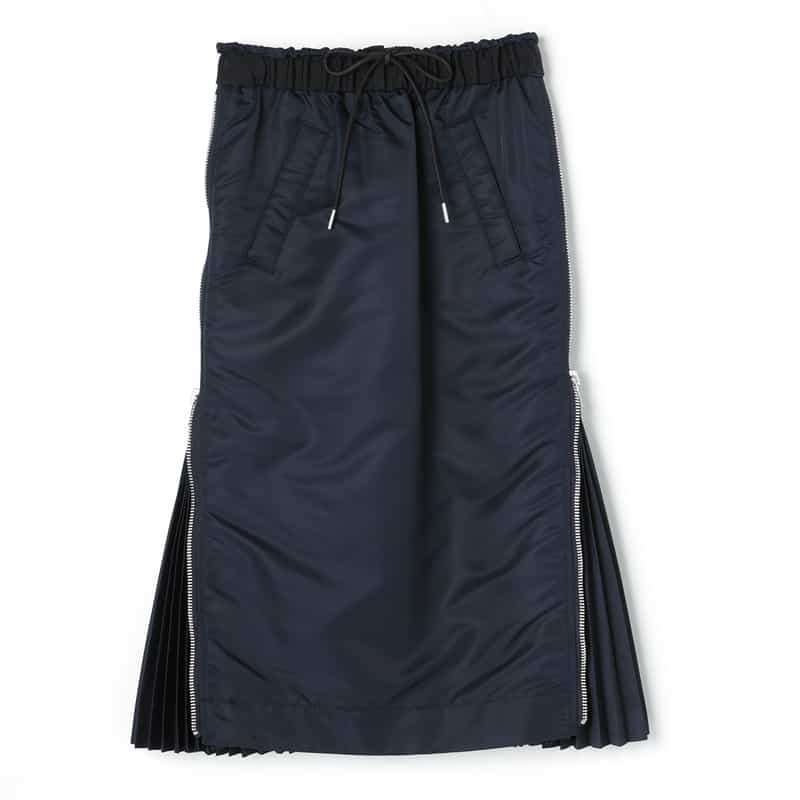 SACAI＜サカイ＞ サイドプリーツ入りツイルスカート
