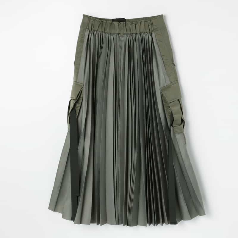 SACAI SACAI＜サカイ＞ フロントスリット入りツイルスカート KHAKI