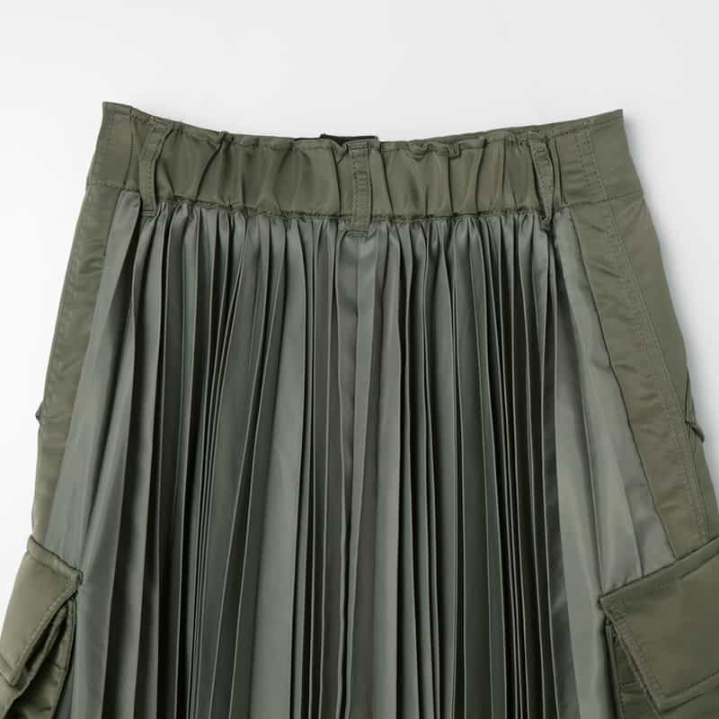 SACAI SACAI＜サカイ＞ フロントスリット入りツイルスカート KHAKI