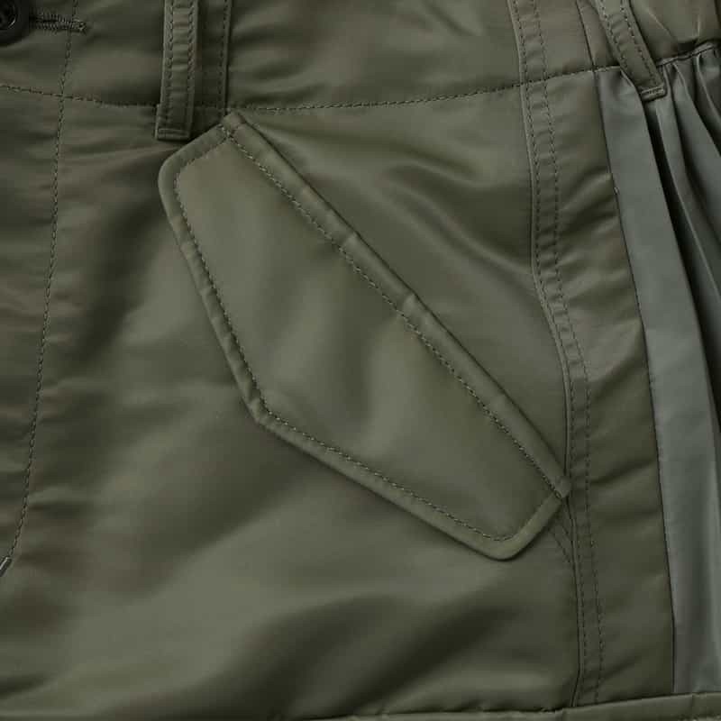 SACAI SACAI＜サカイ＞ フロントスリット入りツイルスカート KHAKI