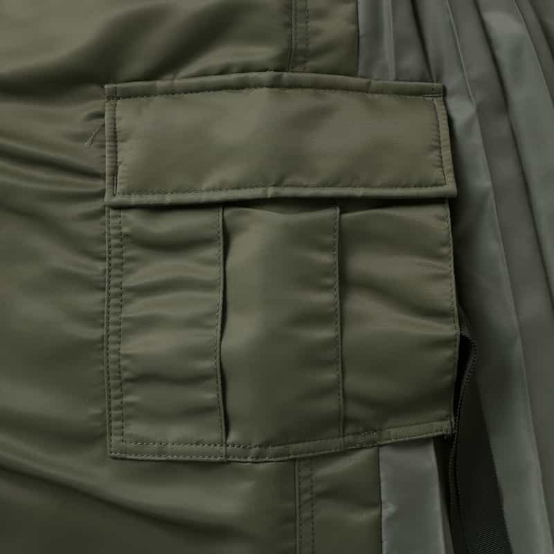 SACAI SACAI＜サカイ＞ フロントスリット入りツイルスカート KHAKI