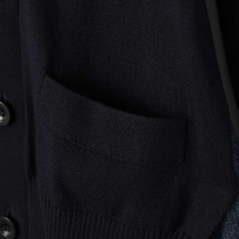 SACAI SACAI＜サカイ＞ コンビネーション ニットカーディガン BLUE