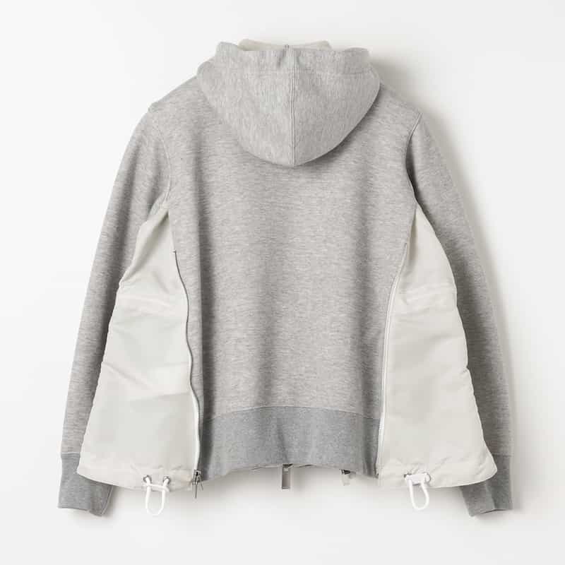 SACAI SACAI＜サカイ＞ コンビネーション ジップアップパーカー LIGHT GRAY