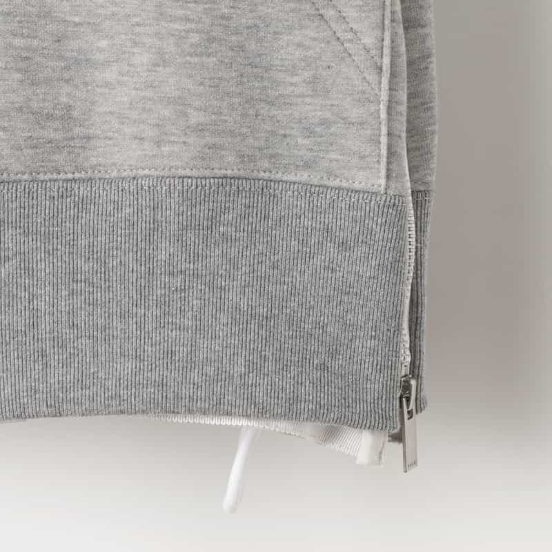 SACAI SACAI＜サカイ＞ コンビネーション ジップアップパーカー LIGHT GRAY