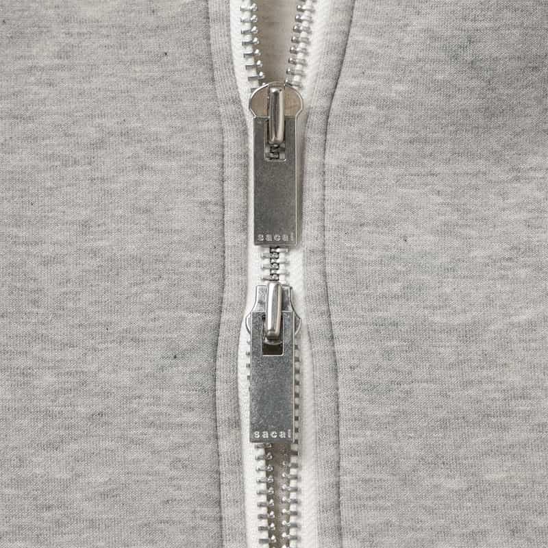 SACAI SACAI＜サカイ＞ コンビネーション ジップアップパーカー LIGHT GRAY