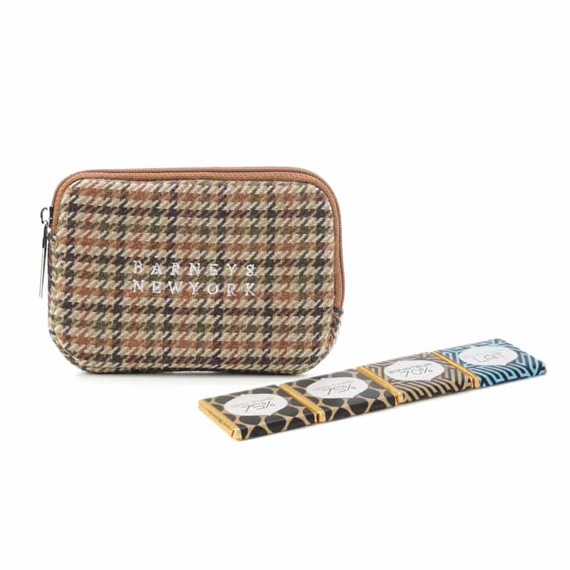 BARNEYS NEW YORK チョコレート入りポーチ (ミニチェック柄／BROWN) BROWN