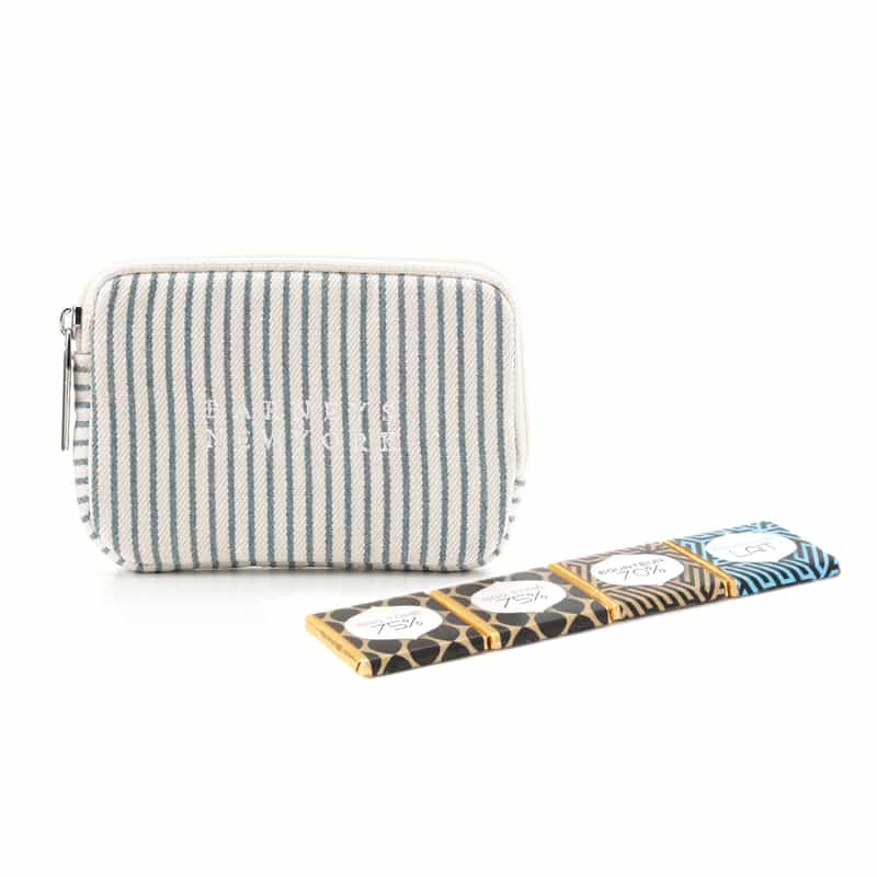 BARNEYS NEW YORK チョコレート入りポーチ (ストライプ柄／BLUE) BLUE