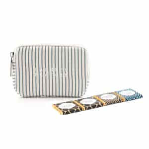 チョコレート入りポーチ (ストライプ柄／BLUE)