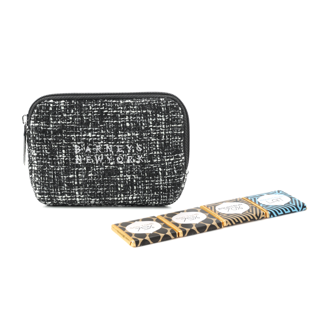 チョコレート入りポーチ (ツイード柄／BLACK)