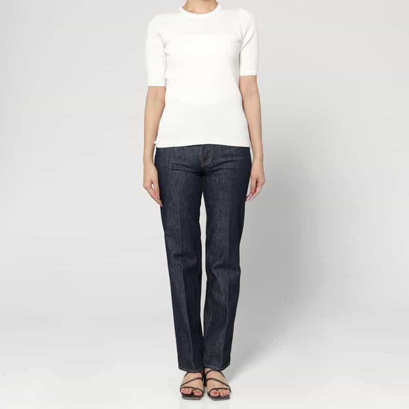 AURALEE AURALEE＜オーラリー＞ コットンハイゲージリブニットTシャツ WHITE