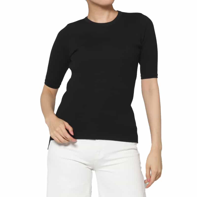 AURALEE＜オーラリー＞ コットンハイゲージリブニットTシャツ