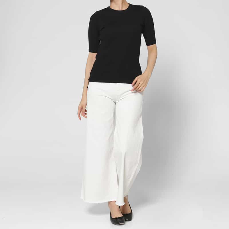 AURALEE AURALEE＜オーラリー＞ コットンハイゲージリブニットTシャツ BLACK