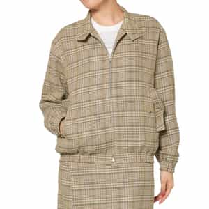 AURALEE＜オーラリー＞ シルクリネン素材チェック柄ジップアップブルゾン