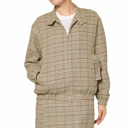 AURALEE＜オーラリー＞ シルクリネン素材チェック柄ジップアップブルゾン