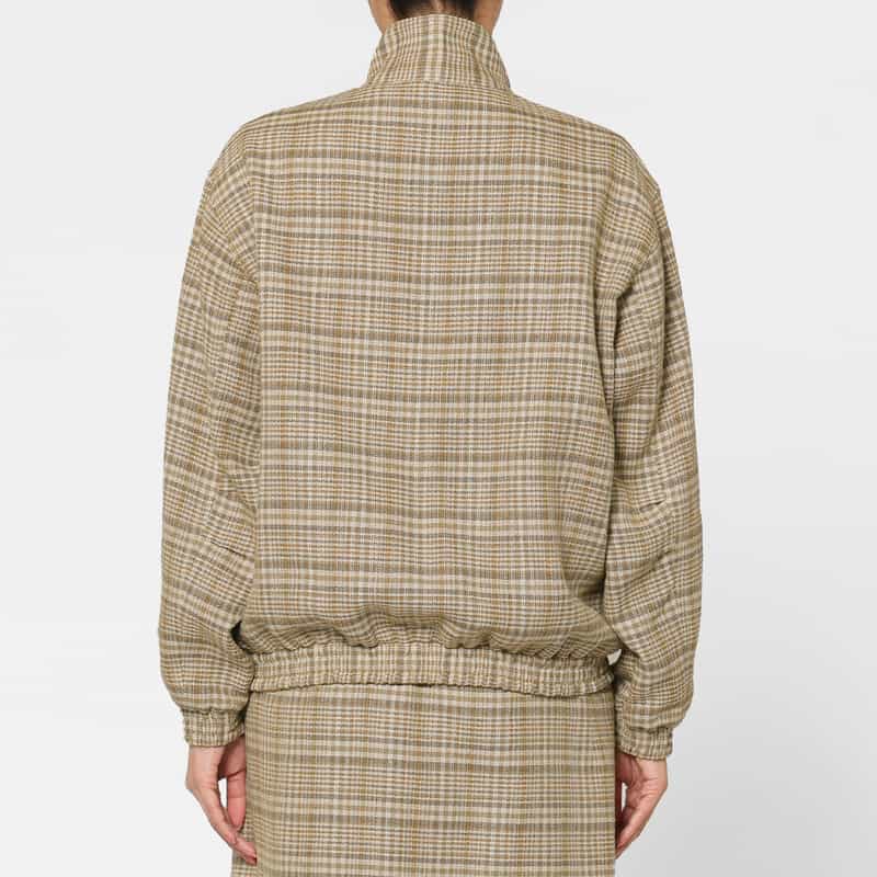 AURALEE AURALEE＜オーラリー＞ シルクリネン素材チェック柄ジップアップブルゾン LT BEIGE