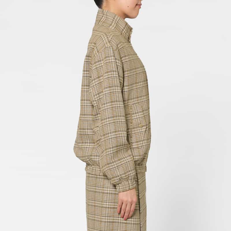 AURALEE AURALEE＜オーラリー＞ シルクリネン素材チェック柄ジップアップブルゾン LT BEIGE