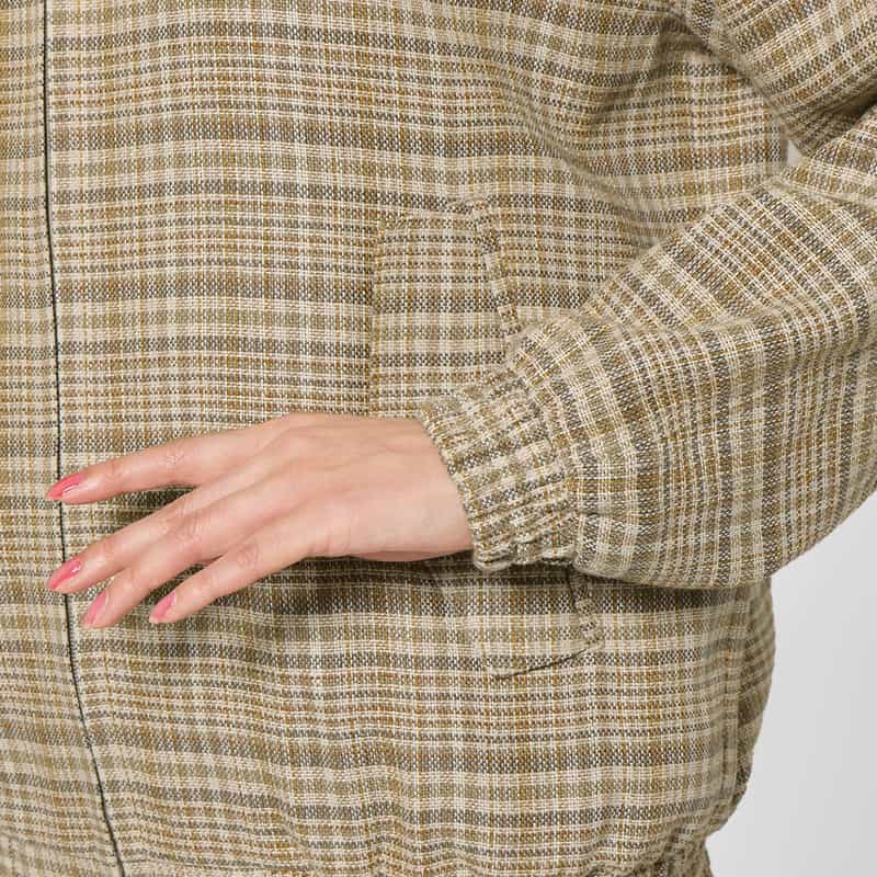 AURALEE AURALEE＜オーラリー＞ シルクリネン素材チェック柄ジップアップブルゾン LT BEIGE
