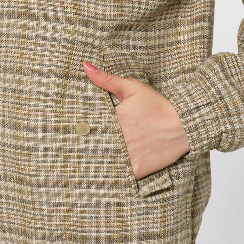 AURALEE AURALEE＜オーラリー＞ シルクリネン素材チェック柄ジップアップブルゾン LT BEIGE