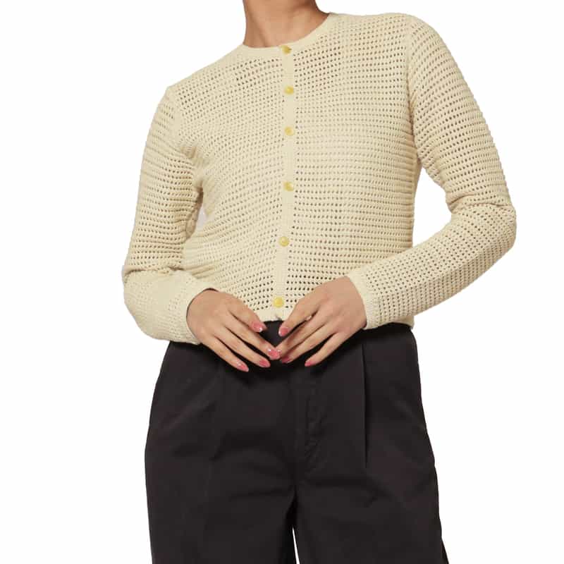 AURALEE AURALEE＜オーラリー＞ メッシュニットカーディガン IVORY