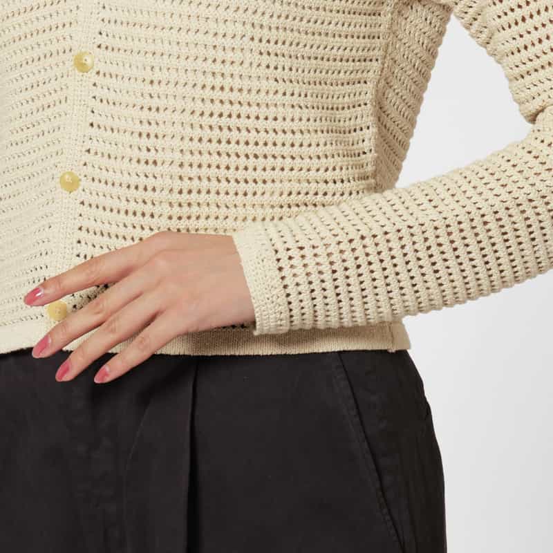 AURALEE AURALEE＜オーラリー＞ メッシュニットカーディガン IVORY