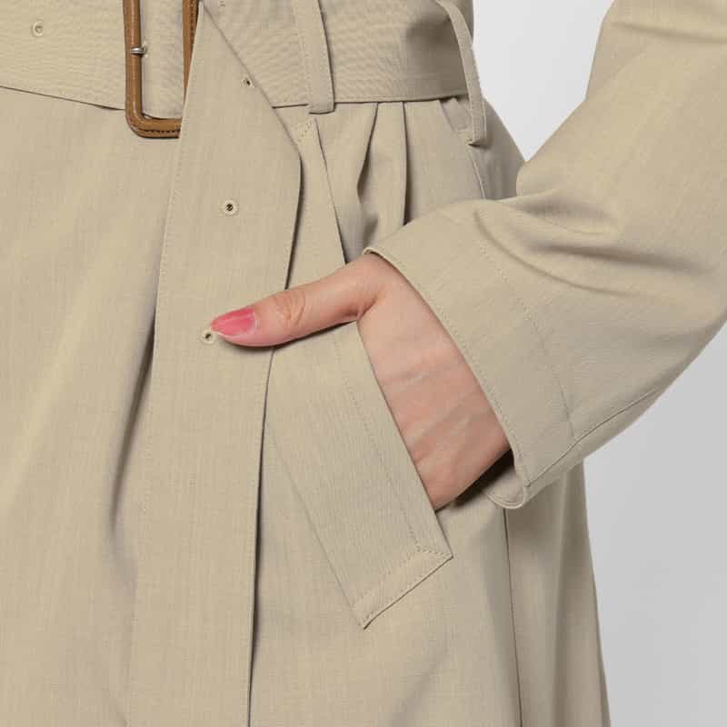 AURALEE AURALEE ＜オーラリー＞ ウールキャンバス素材 ベルテッドコート LIGHT GRAY