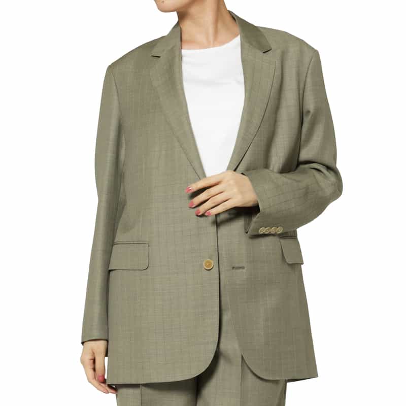 AURALEE＜オーラリー＞ ブルーフェイスウール チェック柄テーラードジャケット