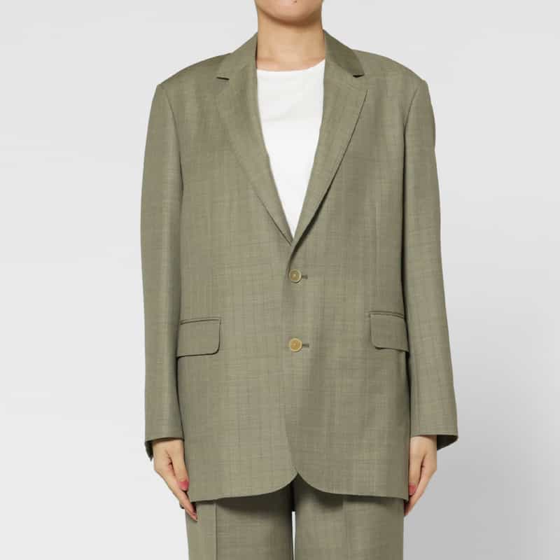 AURALEE AURALEE＜オーラリー＞ ブルーフェイスウール チェック柄テーラードジャケット GRAY