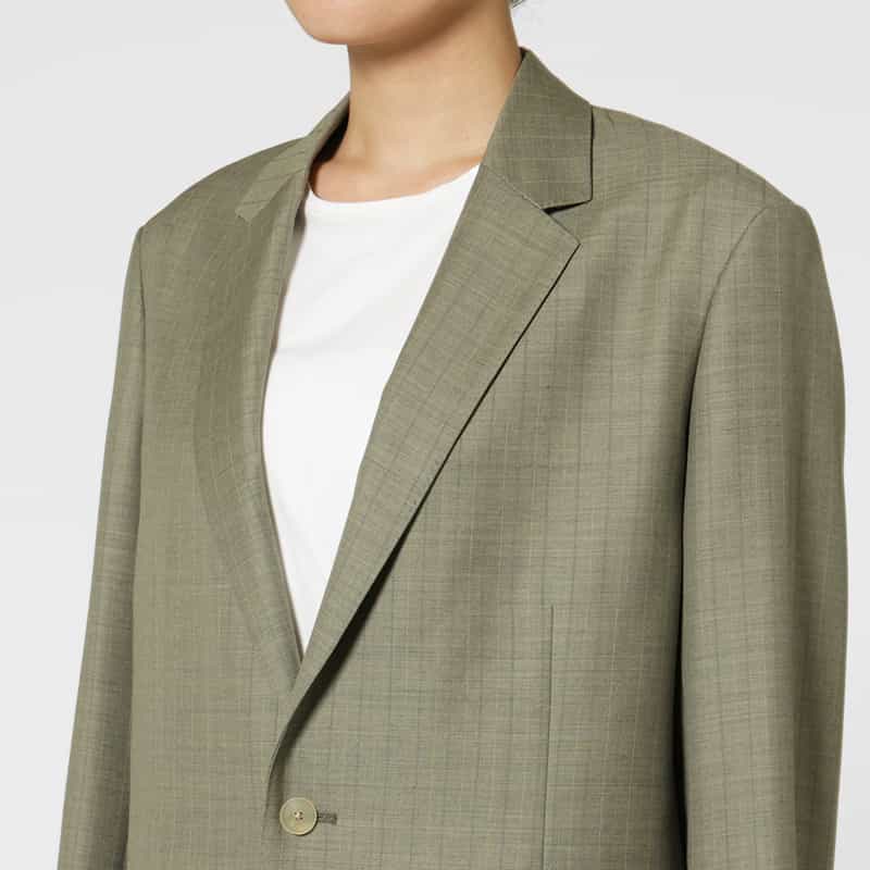 AURALEE AURALEE＜オーラリー＞ ブルーフェイスウール チェック柄テーラードジャケット GRAY