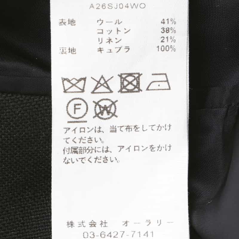 AURALEE AURALEE＜オーラリー＞ テーラードジャケット BLACK