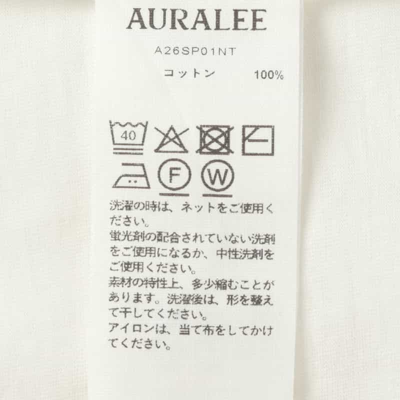 AURALEE AURALEE＜オーラリー＞ コットン ボートネックカットソー WHITE