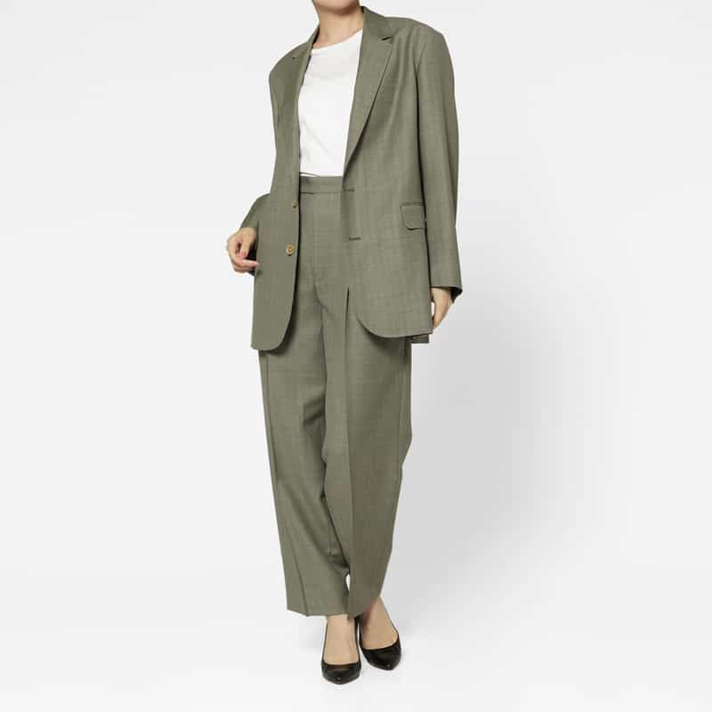 AURALEE AURALEE＜オーラリー＞ ブルーフェイスウール チェック柄パンツ GRAY