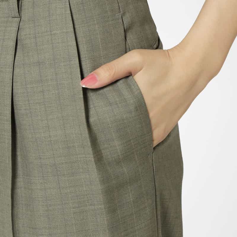 AURALEE AURALEE＜オーラリー＞ ブルーフェイスウール チェック柄パンツ GRAY