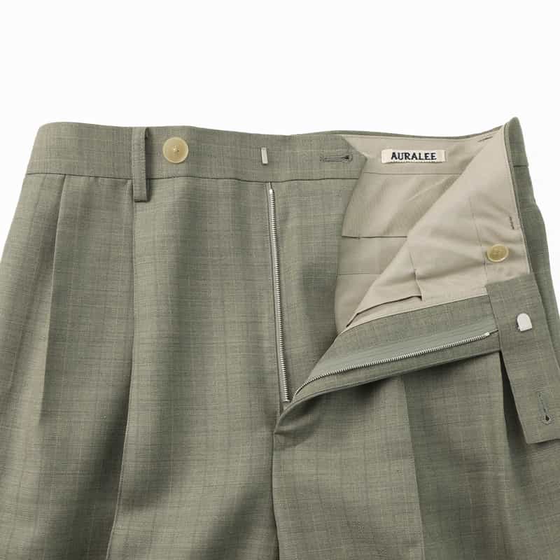 AURALEE AURALEE＜オーラリー＞ ブルーフェイスウール チェック柄パンツ GRAY