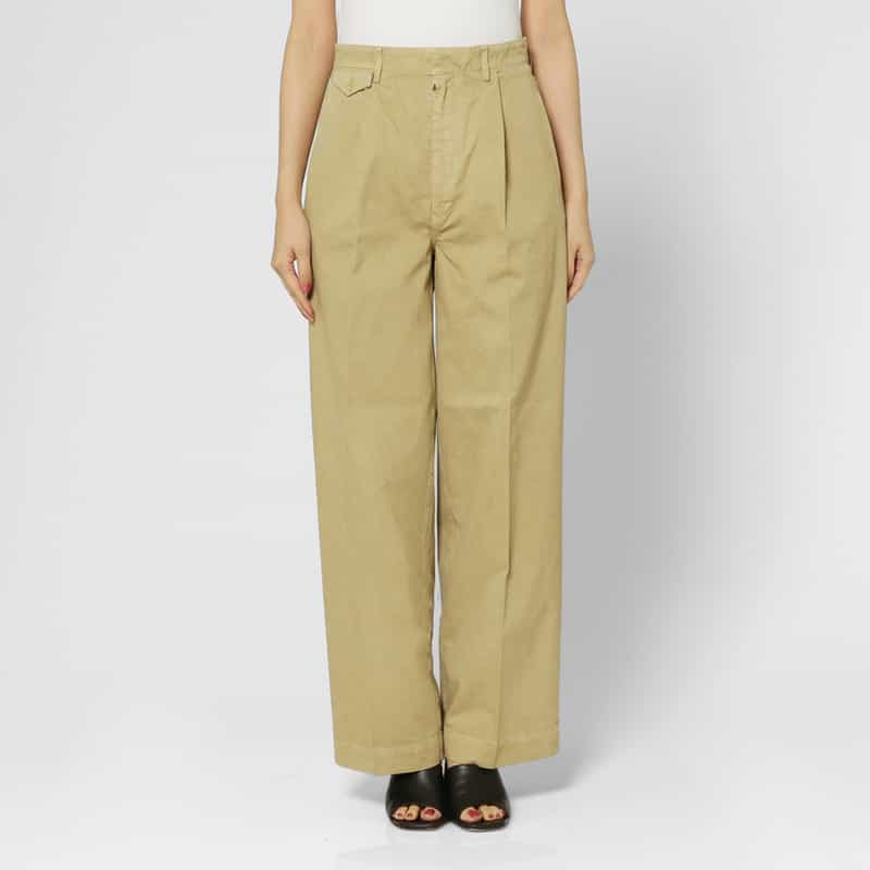 AURALEE AURALEE＜オーラリー＞ ワンタック ワイドチノパンツ BEIGE