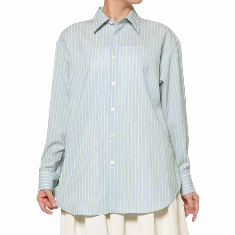 AURALEE ＜オーラリー＞ ウール素材ストライプ柄シャツ