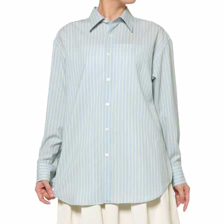 AURALEE ＜オーラリー＞ ウール素材ストライプ柄シャツ