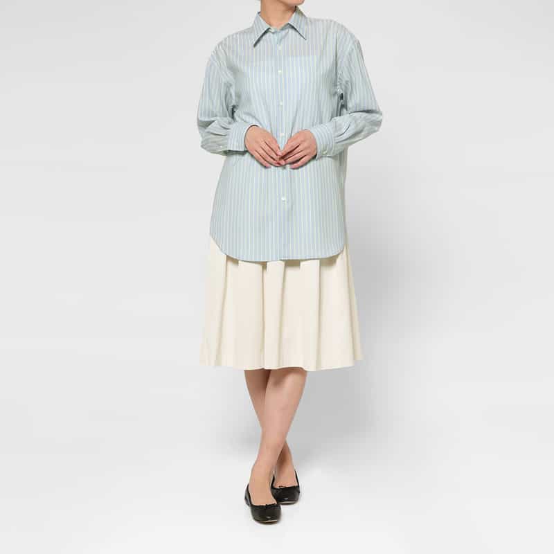 AURALEE AURALEE ＜オーラリー＞ ウール素材ストライプ柄シャツ LIGHT BLUE