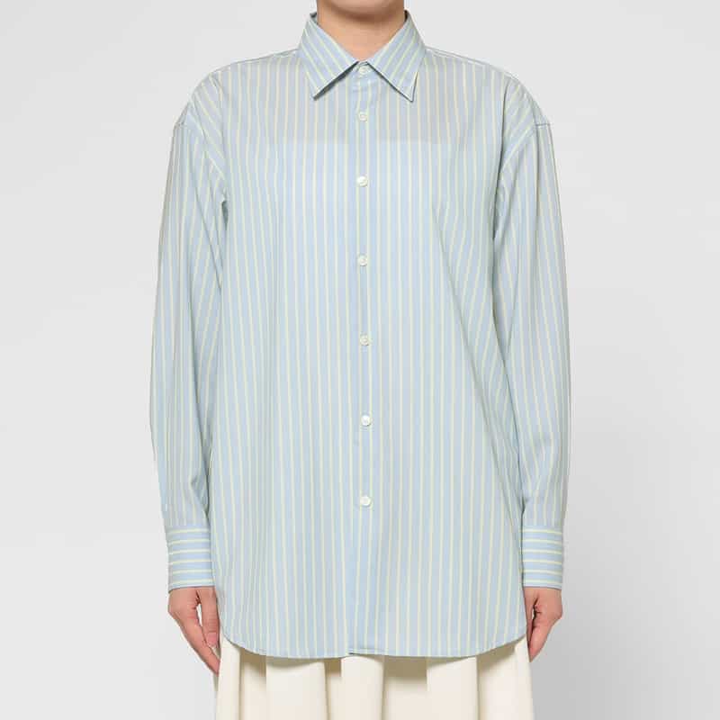 AURALEE AURALEE ＜オーラリー＞ ウール素材ストライプ柄シャツ LIGHT BLUE