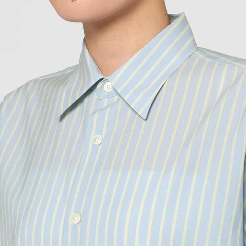 AURALEE AURALEE ＜オーラリー＞ ウール素材ストライプ柄シャツ LIGHT BLUE