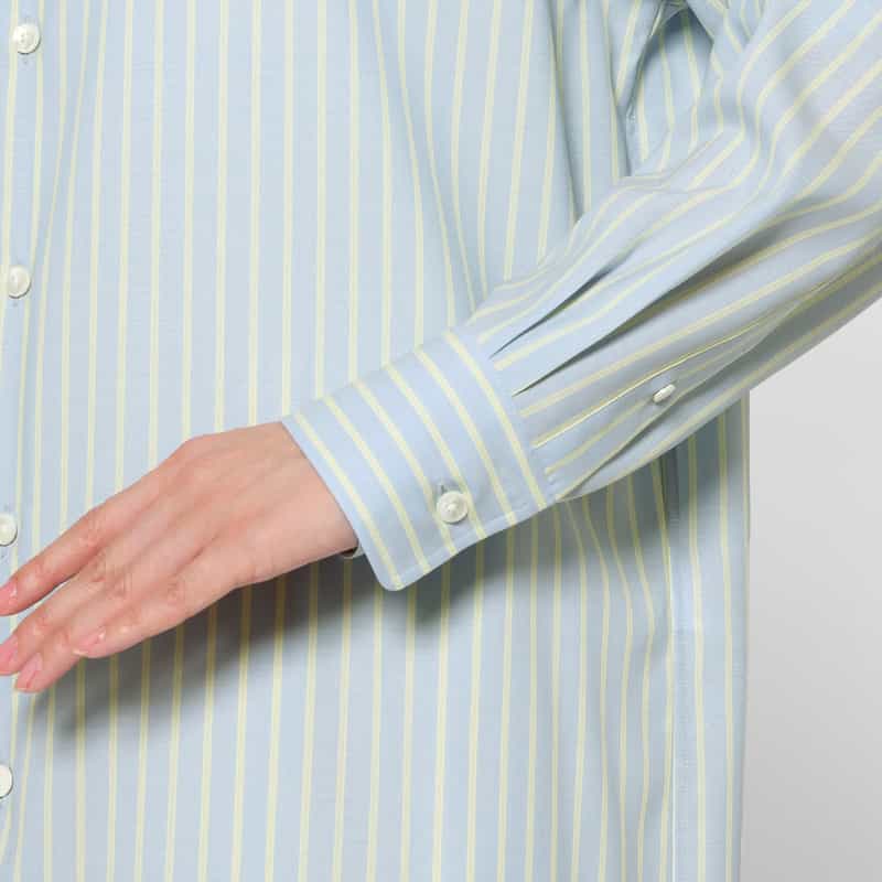 AURALEE AURALEE ＜オーラリー＞ ウール素材ストライプ柄シャツ LIGHT BLUE