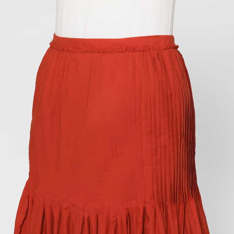 AURALEE AURALEE ＜オーラリー＞ ピンタックデザインロングスカート RED