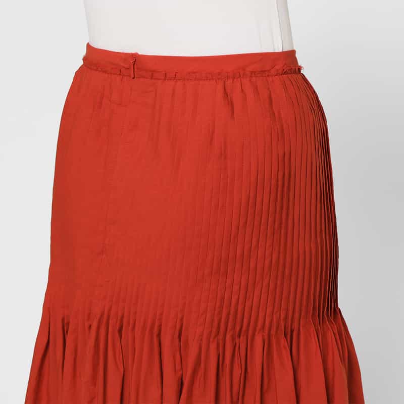 AURALEE AURALEE ＜オーラリー＞ ピンタックデザインロングスカート RED