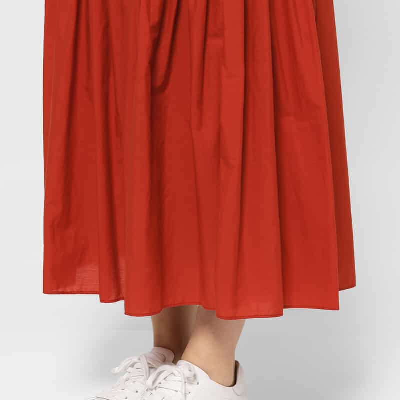 AURALEE AURALEE ＜オーラリー＞ ピンタックデザインロングスカート RED