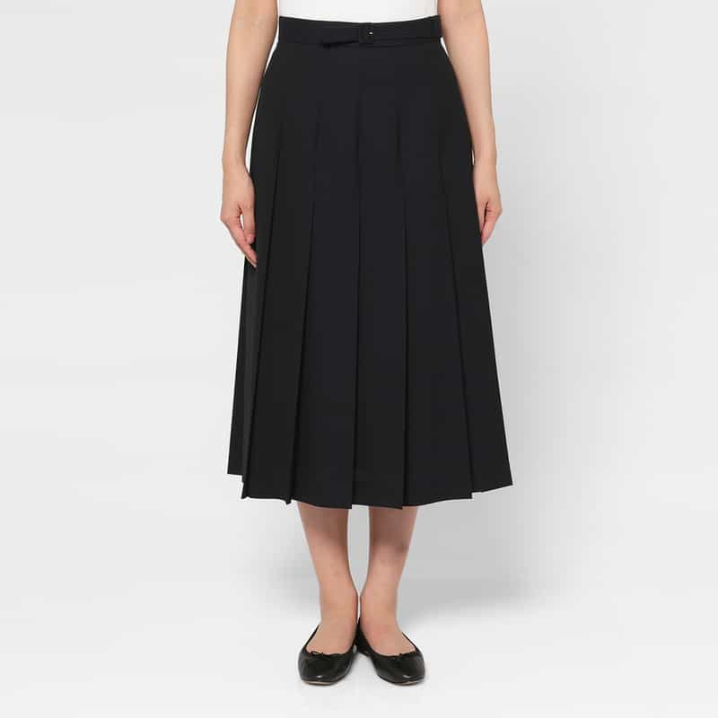 AURALEE AURALEE ＜オーラリー＞ ベルテッドプリーツスカート DARK NAVY