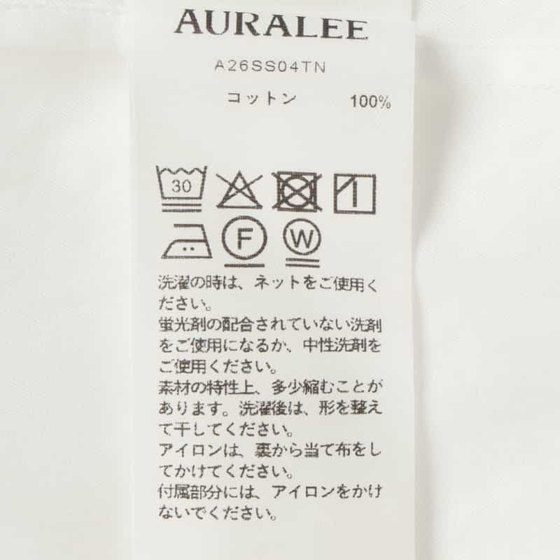 AURALEE AURALEE＜オーラリー＞ フィンクスコットンツイルシャツ WHITE