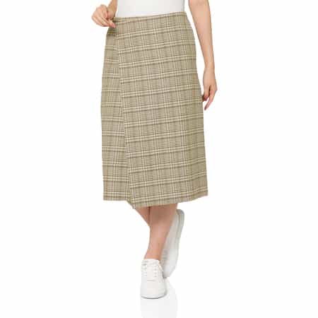 AURALEE＜オーラリー＞ シルクリネン素材チェック柄ラップスカート