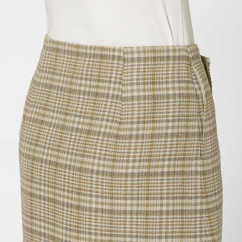 AURALEE AURALEE＜オーラリー＞ シルクリネン素材チェック柄ラップスカート LT BEIGE