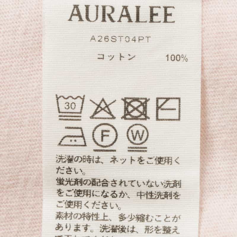 AURALEE AURALEE ＜オーラリー＞ コットンジャージーカットソー LIGHT PINK